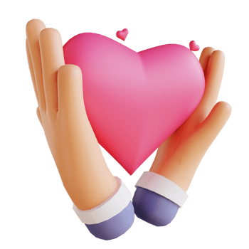 3D illustration love and hands suitable for valentine's day png