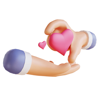 3D illustration love and hands suitable for valentine's day png