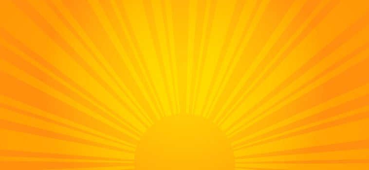 Orange sunrise background. Vector illustration of solar energy.