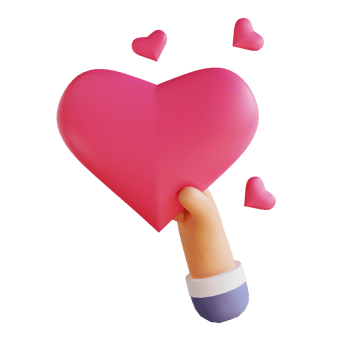 3D illustration love and hands 2 suitable for valentine's day png