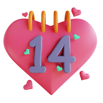 3D illustration love calendar 3 suitable for valentine's day png