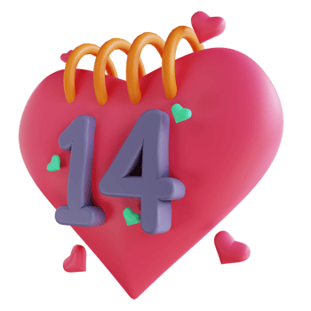 3D illustration love calendar suitable for valentine's day png