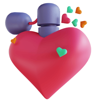 3D illustration love perfume suitable for valentine's day png