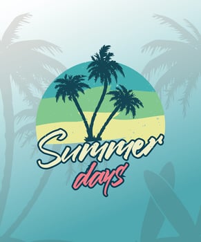 Summer Days Beach Sunset Tshirt Design vector