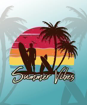 Retro Vintage Summer Vibes Tshirt Design vector