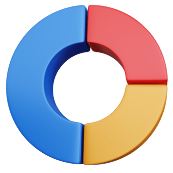 3d rendering donut chart isolated png
