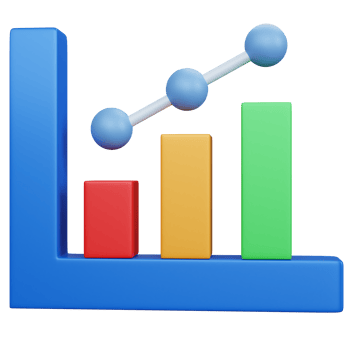 3d rendering growth graph isolated png