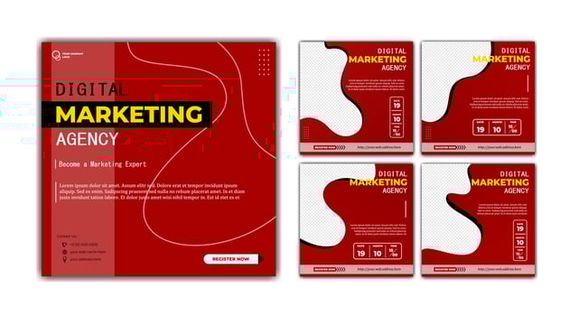 Social media posts template modern design, for digital marketing Agency vector
