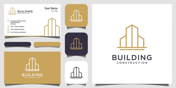 building logo design with line art style. city building abstract For Logo Design Inspiration and business card design vector