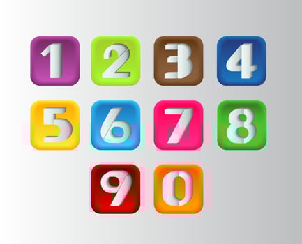 Colorful Number Set vector