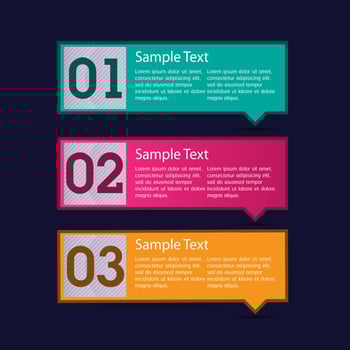 Colorful 3-step Infographic vector