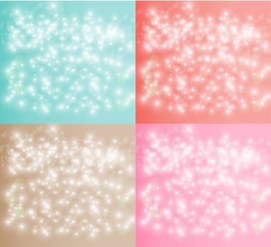 Colorful Bokeh Light Background Set vector