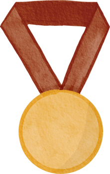 Watercolor gold medal png