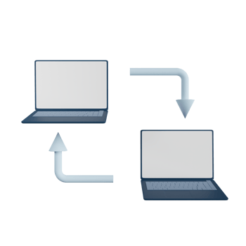 Laptop Data Transfer 3D Illustration png