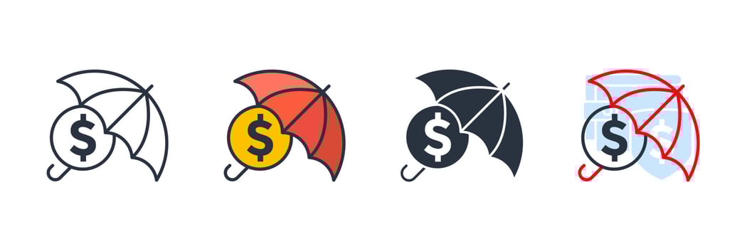 insurance icon logo vector illustration. Umbrella symbol template for graphic and web design collection
