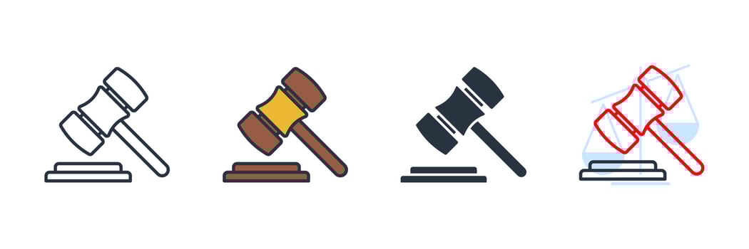 cash register icon logo vector illustration. judge gavel symbol template for graphic and web design collection