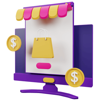 Online Shop 3D Icon Illustration for your website, user interface, and presentation. 3D render Illustration. png