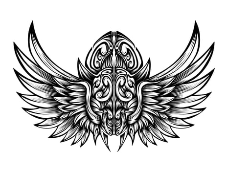 angel wings tattoo vector design