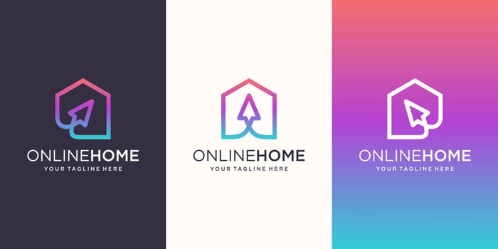Creative Online Shop Logo designs Template, set of Vector illustration,