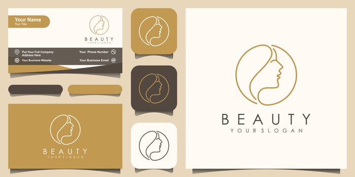 beauty women Logo designs Template. woman face combined with circle element. vector