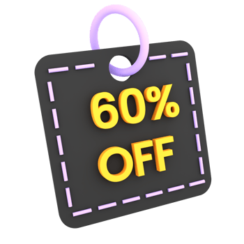 3d discount 40 50 60 off sale tag icon ecommerce illustration png