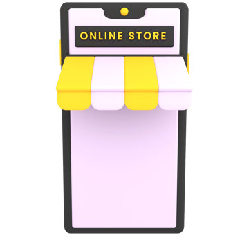 3d simple online shopping store icon ecommerce illustration png
