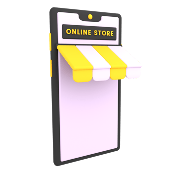 3d simple online shopping store icon ecommerce illustration png