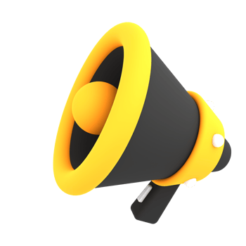 3d luxury black megaphone icon ecommerce illustration png