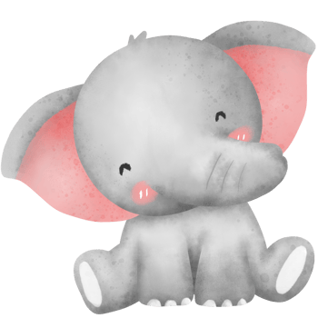 Watercolor cute elephant png