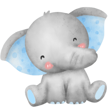 Watercolor cute elephant png