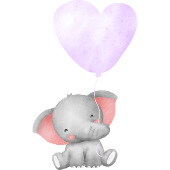 Watercolor cute elephant png