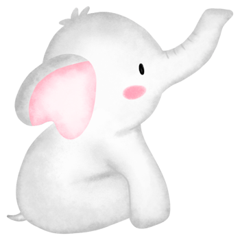 Watercolor cute elephant png