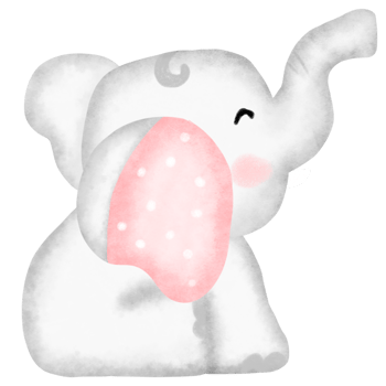 Watercolor cute elephant png