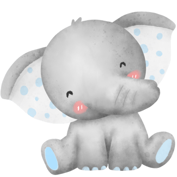 Watercolor cute elephant png