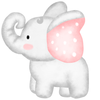 Watercolor cute elephant png
