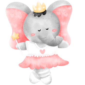 Watercolor cute elephant png