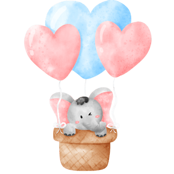 Watercolor cute elephant png