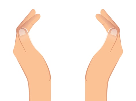 hands holding , hands pray vector