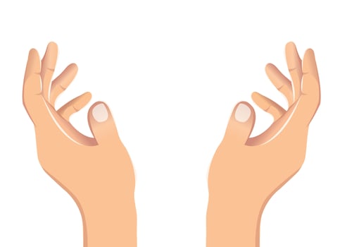 hands holding , hands pray vector