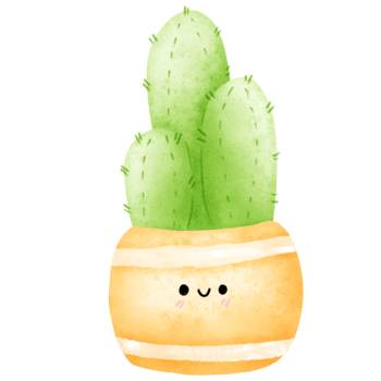 Watercolor Cactus in pot png