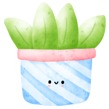 Watercolor Cactus in pot png
