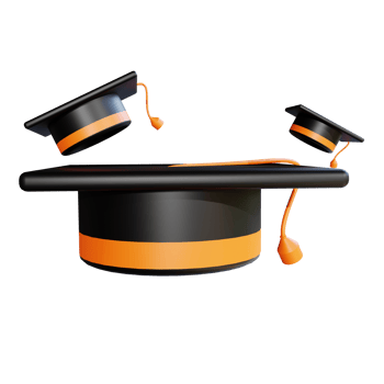 3D illustration toga hat for education png