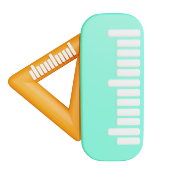 3D illustration ruler for education png