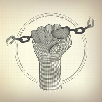 wireframe fist revolution vector