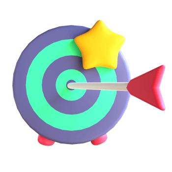 3D icon target for education png