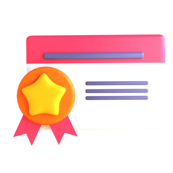 3D icon certificate for education png
