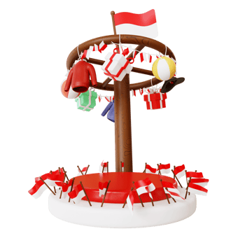 Indonesia Independence Day with podium and games png