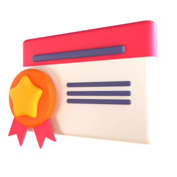 3D icon certificate for education png