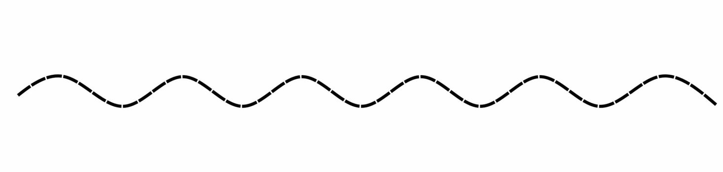 black white wavy dash line vector