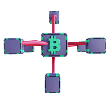 3D illustration Bitcoin chain 4 suitable for cryptocurrency png